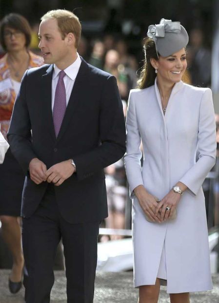 Kate and William arrive for Eastern Sunday services in Sydney